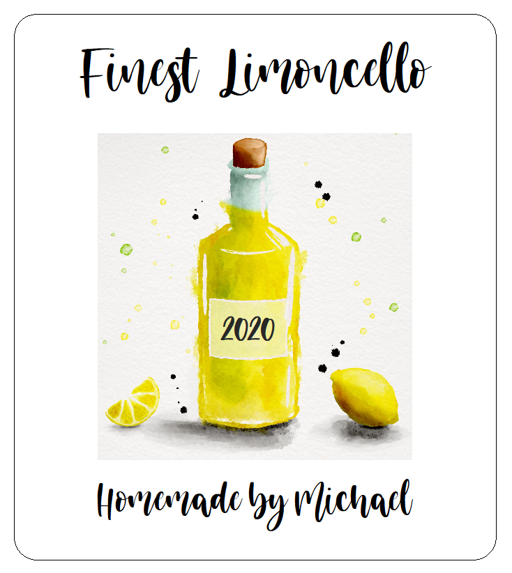 Homemade Limoncello Bottle Labels Finest Lemon Drink Stickers