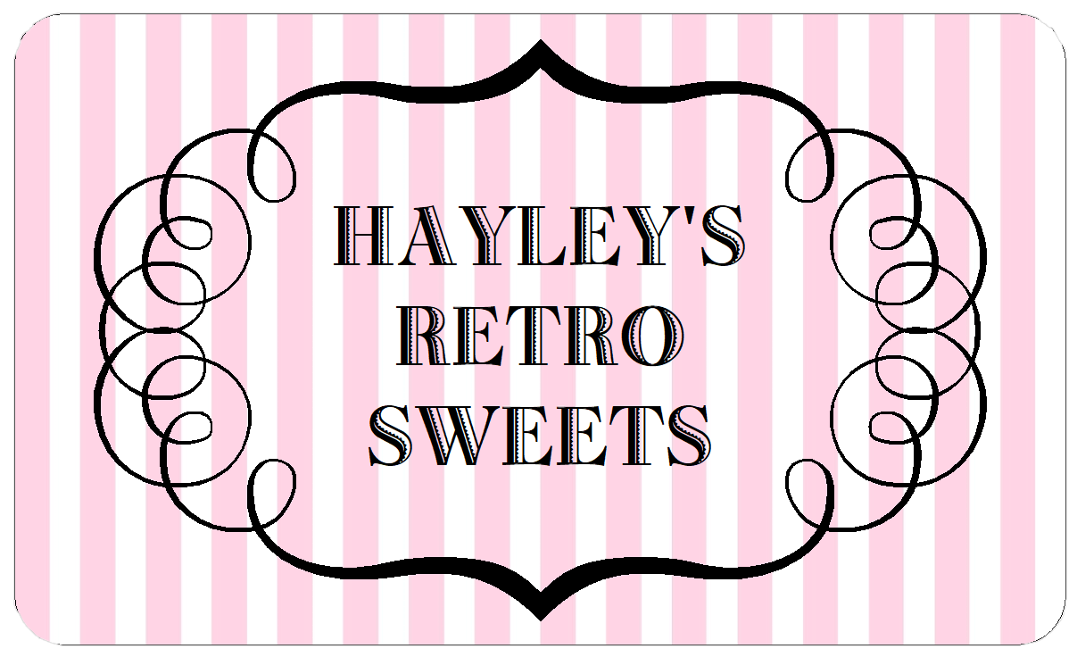 Candy stripe retro sweets labels self-adhesive confectionery stickers