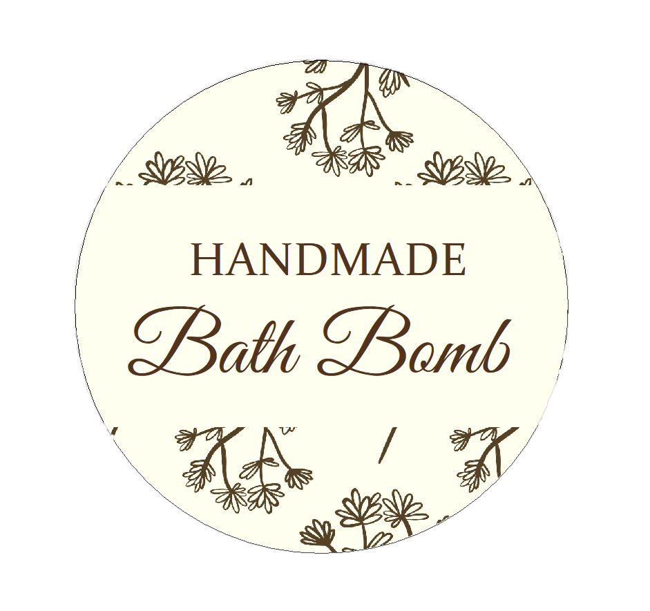 BATH PRODUCT LABELS Circular Floral Bath Bomb