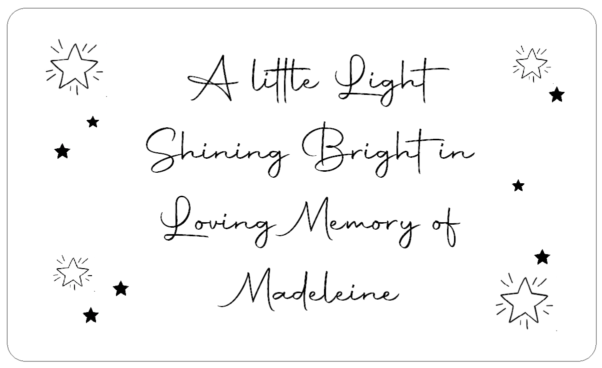 21 x CANDLE LABELS A Little Light Shining Bright In Memory of