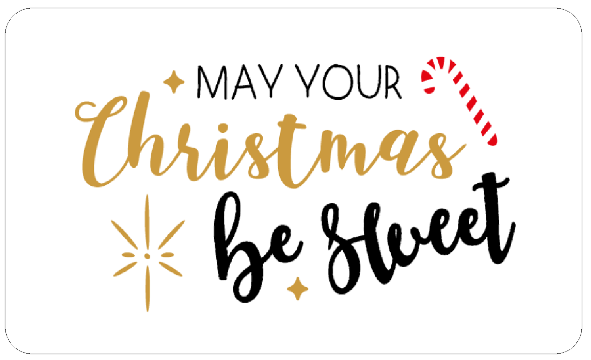 May your Christmas be Sweet stickers Novelty Christmas confectionary gift labels