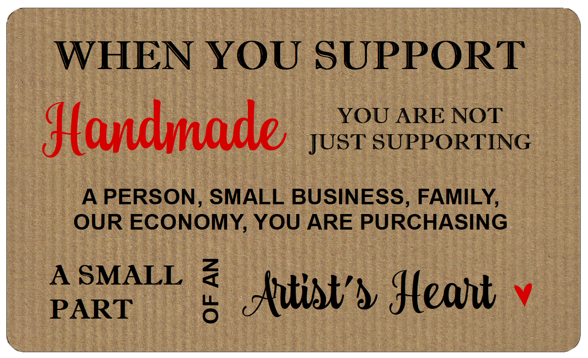 Kraft style Handmade labels Brown self-adhesive artist stickers