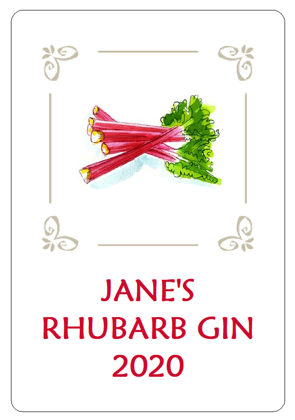 8 x DRINKS & HOME BREW LABELS Rhubarb Gin