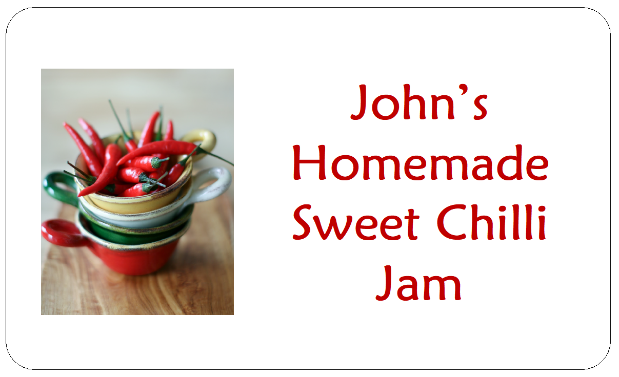HOMEMADE SWEET CHILLI JAM LABELS Stacked Bowls