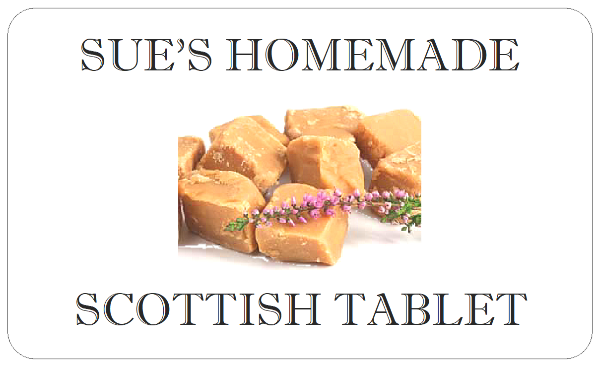 Homemade Scottish Tablet labels self adhesive confectionery stickers