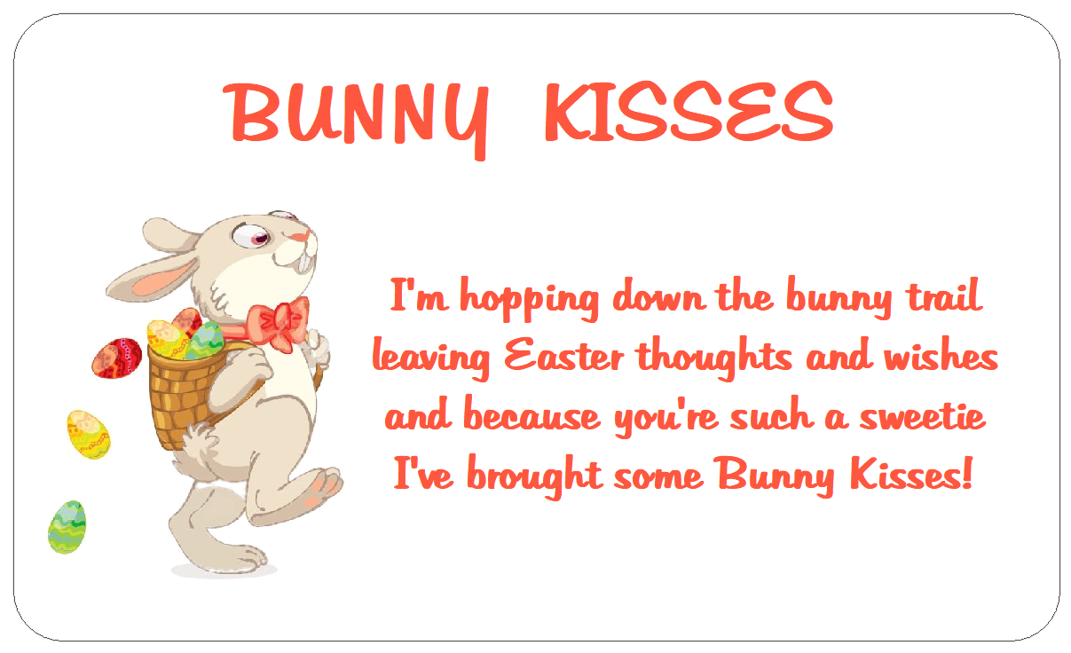 Bunny Kisses Poem Stickers for Easter Gift Bags | Easter Sweet Cones