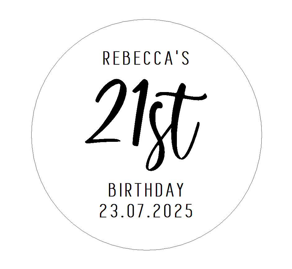 CIRCULAR BIRTHDAY LABELS | 18th, 21st, 30th, Any Age Stickers for Party Bags, Sweet Cones