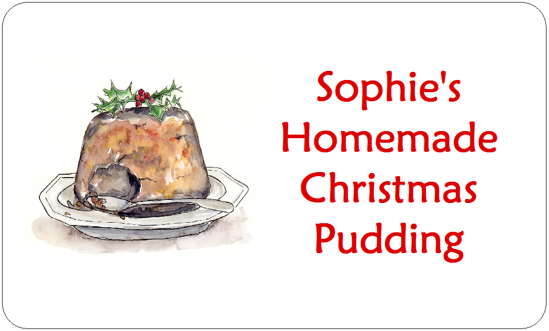 Homemade Christmas Pudding labels Festive foodie gift self-adhesive stickers