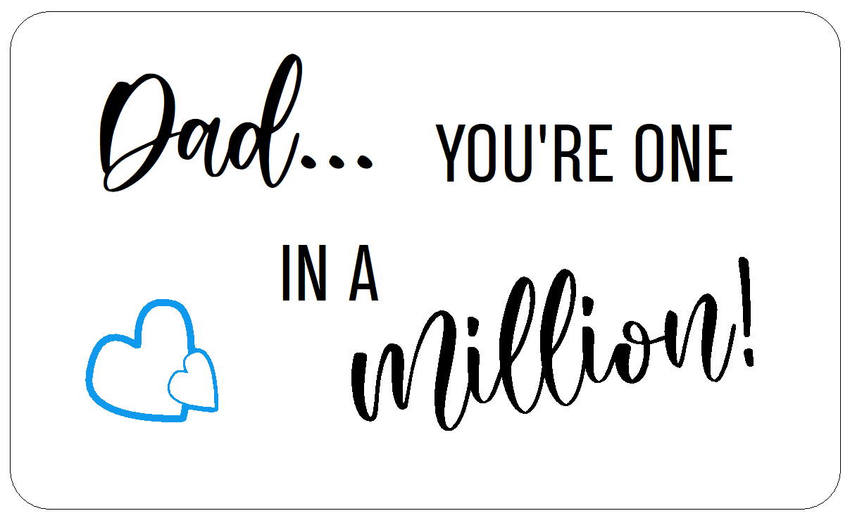 Dad You're one in a million sweet cone stickers, Labels for Father's day