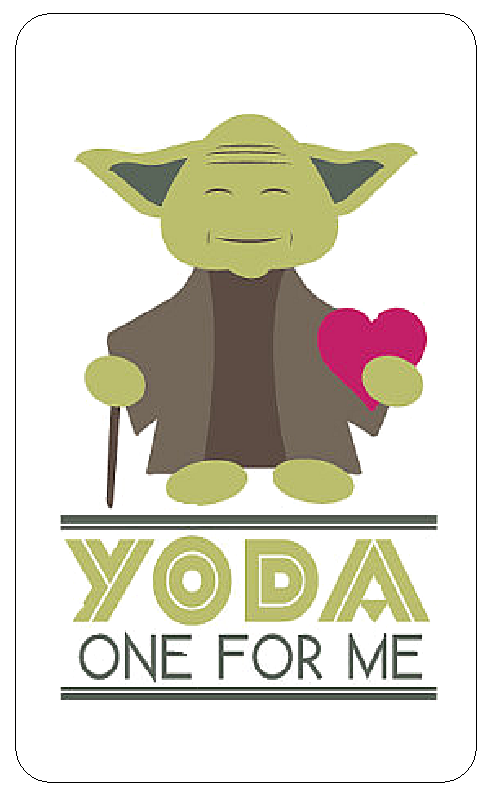 Valentine Yoda One For Me Labels Fun Star Wars Stickers