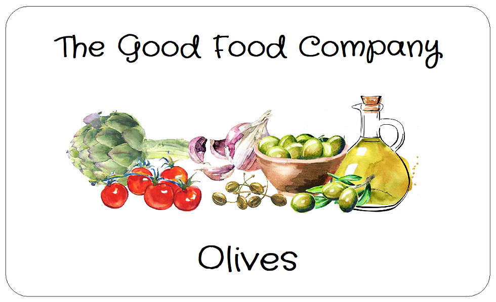 Home Produced Olives Labels Food Product Stickers