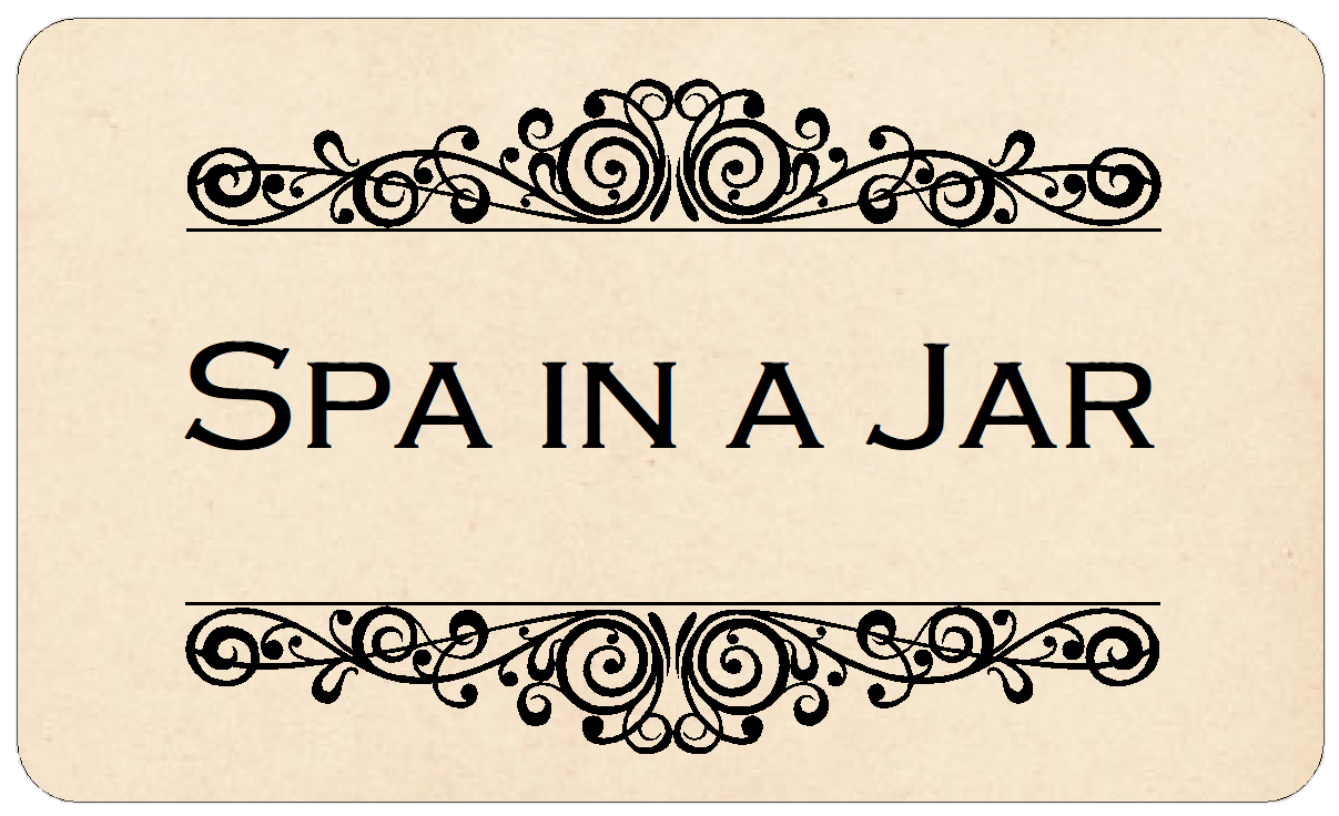 Spa in a Jar logo with scroll border