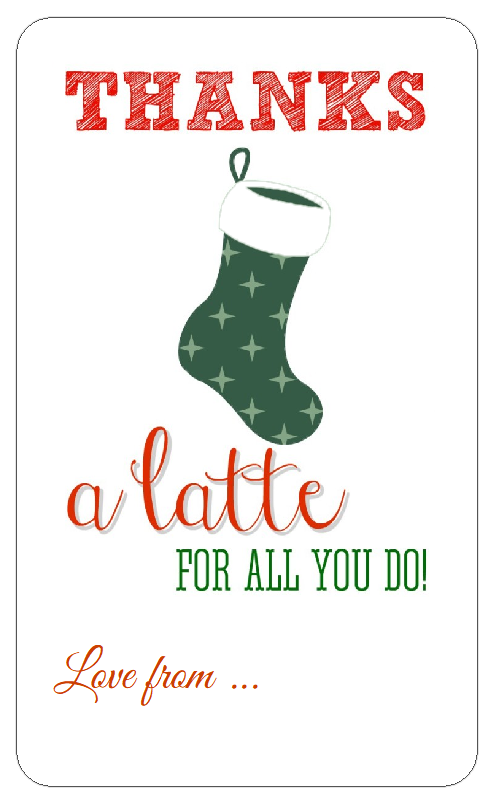 Christmas Thanks A Latte For All You Do Labels
