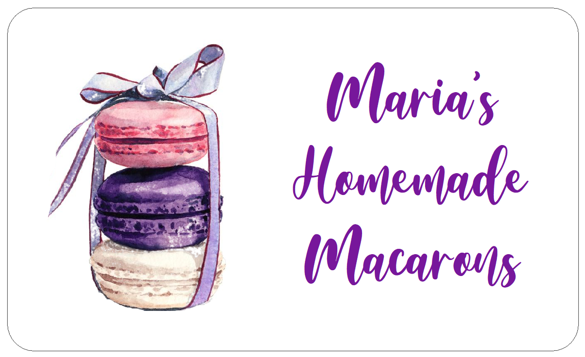 Homemade Macarons Labels Self adhesive food product stickers