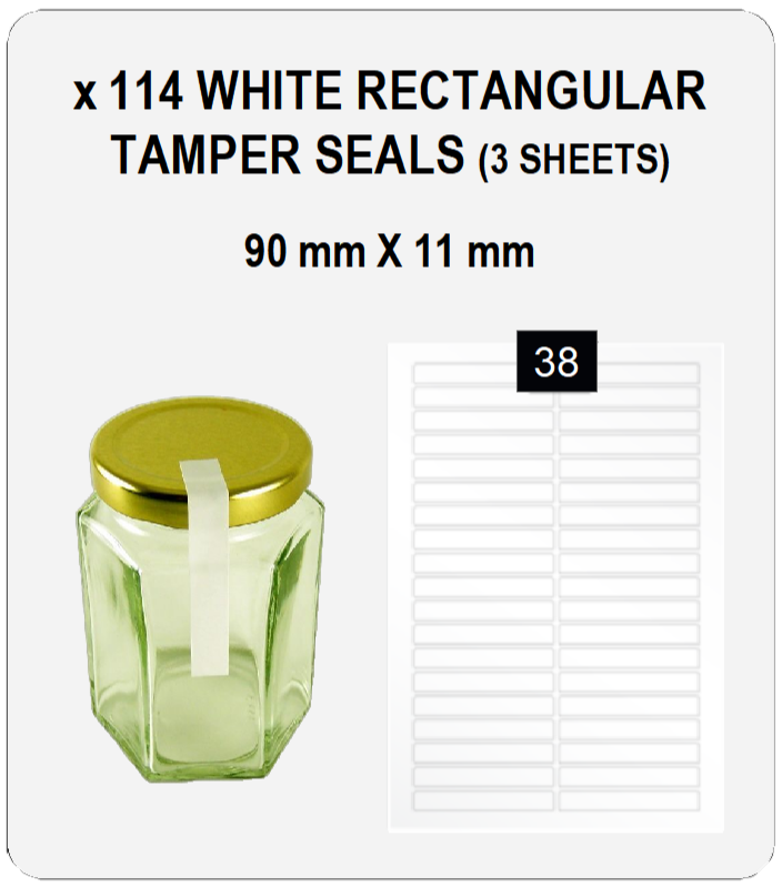 Tamper Proof Jar Stickers | White Tamper Food Seals