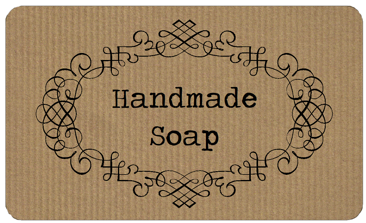 Kraft style handmade soap labels self-adhesive bath product stickers