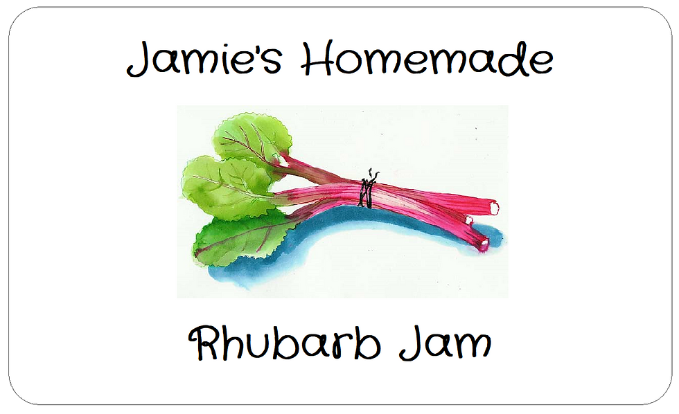 Homemade Rhubarb Jam stickers self-adhesive preserve labels
