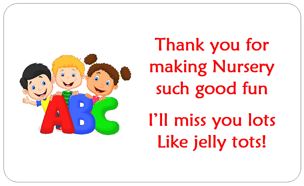 Thank You Nursery Stickers Miss You Lots Like Jelly Tots Labels