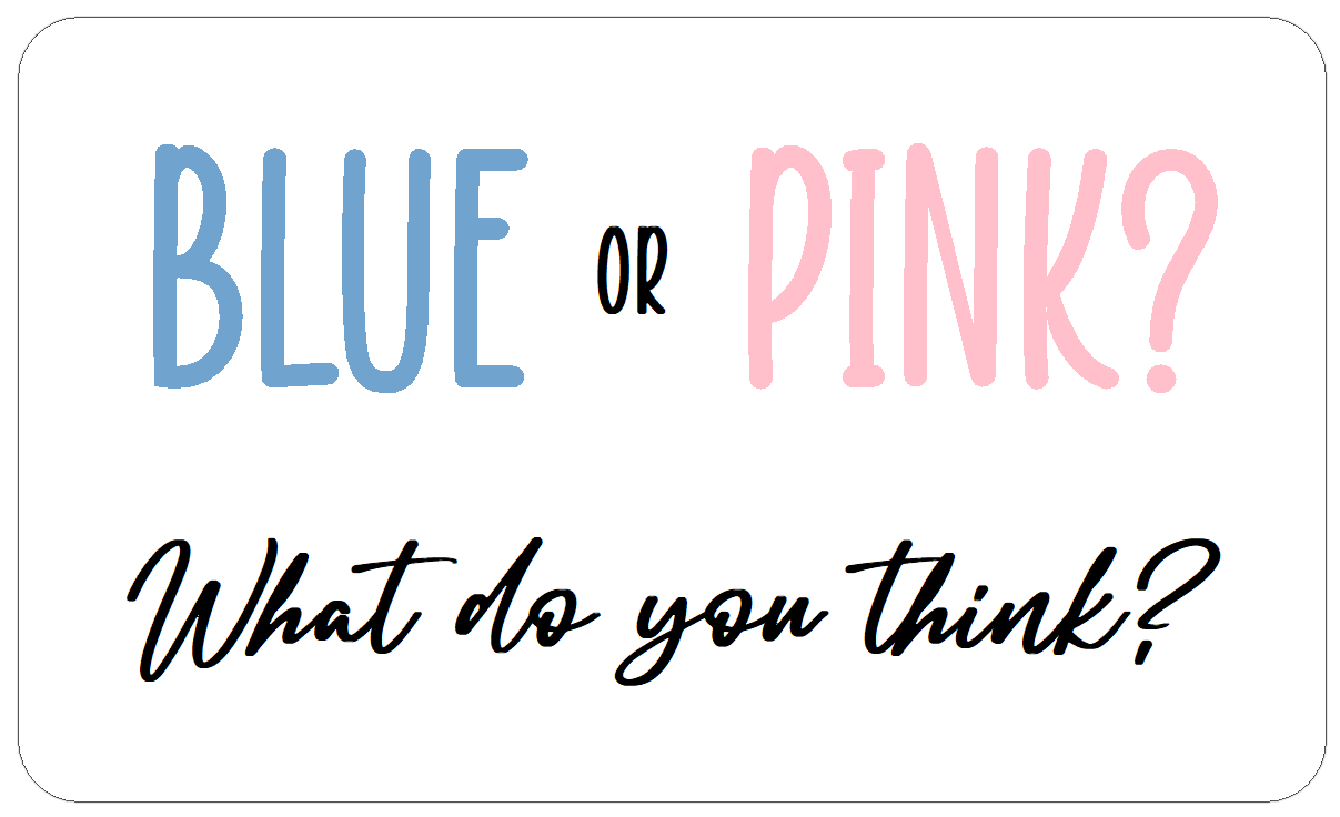 Baby Shower Gender Reveal Stickers Blue or Pink What do you Think?