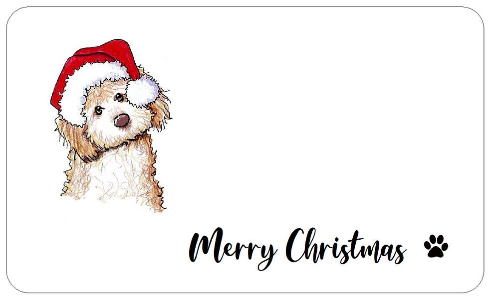 Christmas Labradoodle Gift Stickers Self-Adhesive Dog Pet Labels
