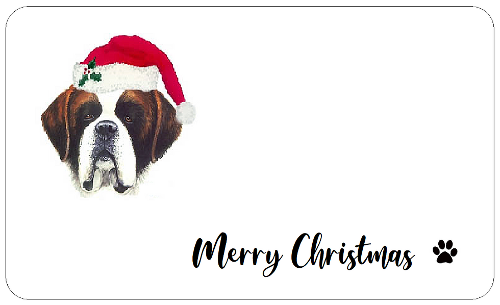 Christmas St. Bernard Gift Stickers Self-Adhesive Dog Pet Labels