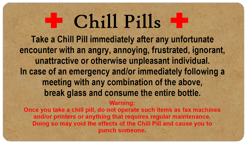 Brown Chill Pills Poem Stickers