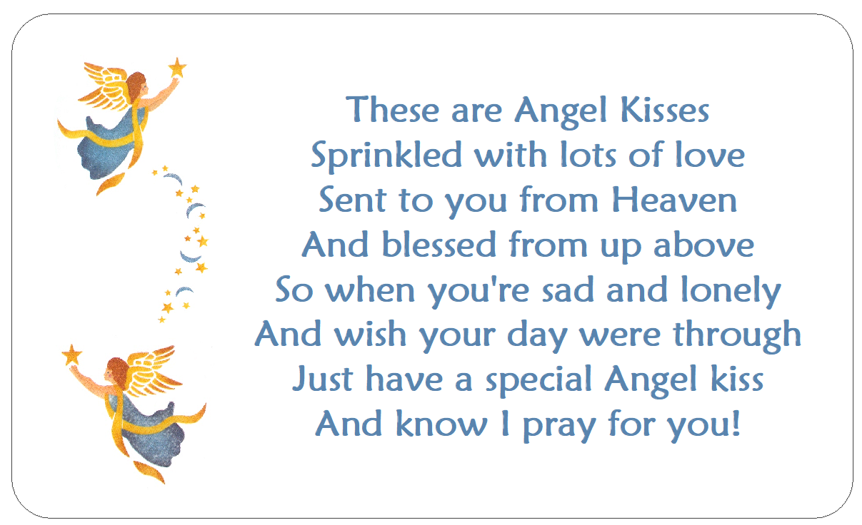 Angel Kisses stickers novelty poem labels