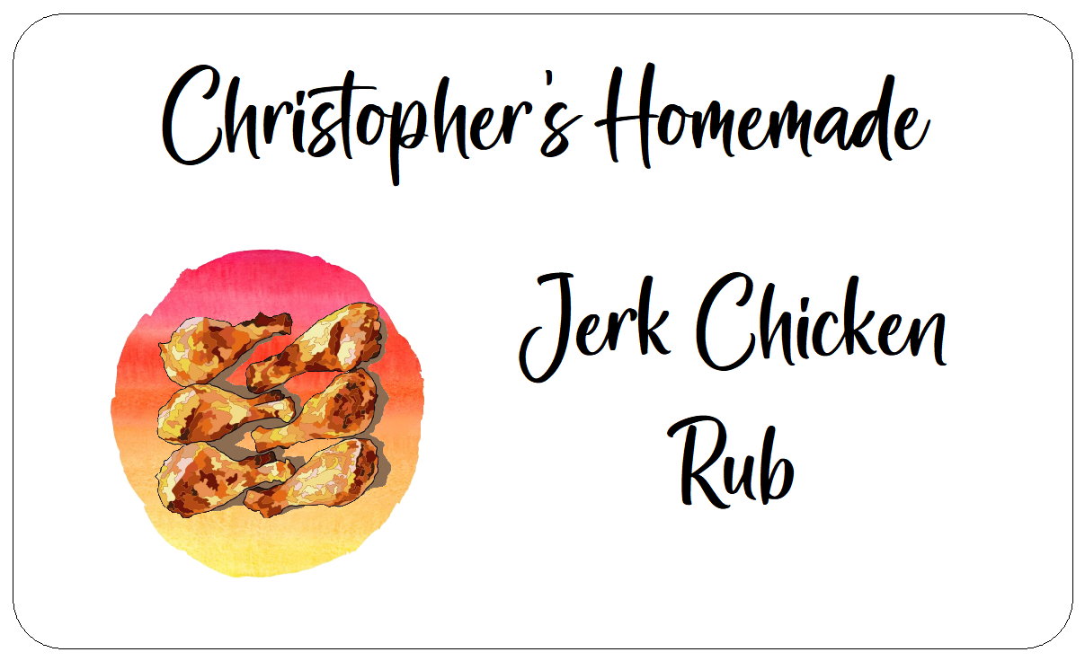 Homemade Jerk Chicken Rub Stickers Personalised Labels for Homemade Spice Packets