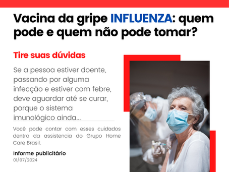 Vacina da gripe INFLUENZA: quem pode e quem não pode tomar?