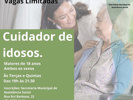 CURSO GRATUITO DE CUIDADOR DE IDOSOS EM PINDORAMA-SP