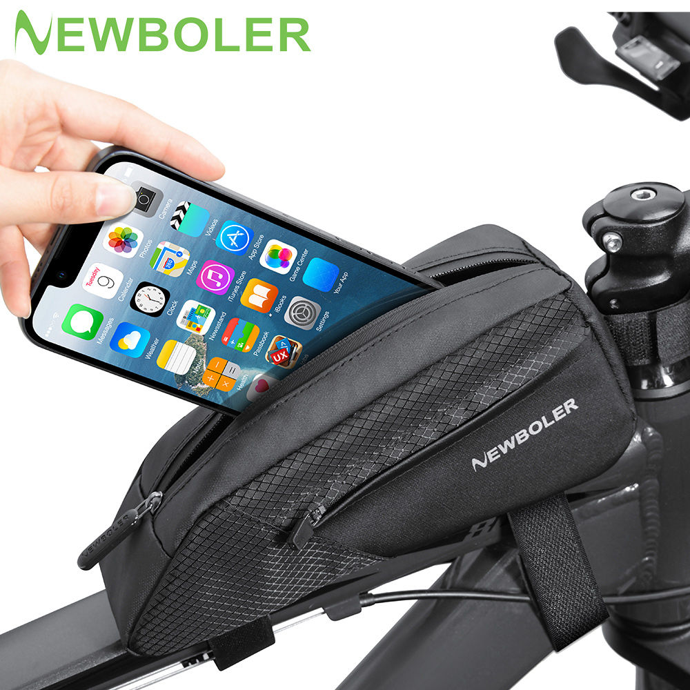 NEWBOLER Bike Bag 1.2L Portable Frame Front Tube Cycling Bag MTB Road Bicycle Pa