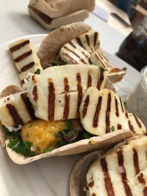 Hallumi Cheese and Flat Peach Tacos