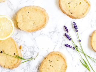Lemon Curd and Lavender Shortbread