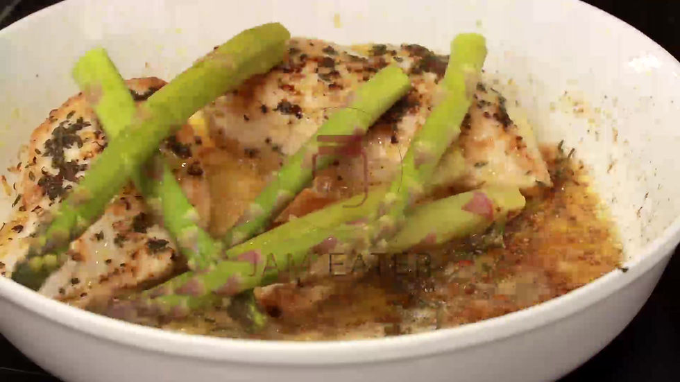 Thumbnail: Chicken with Hazelnut Pesto and Asparagus