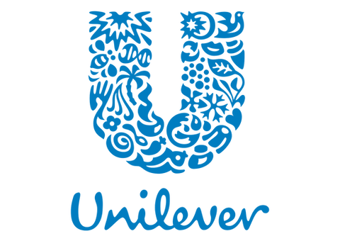 Unilever Logo large U with text under Unilever in blue