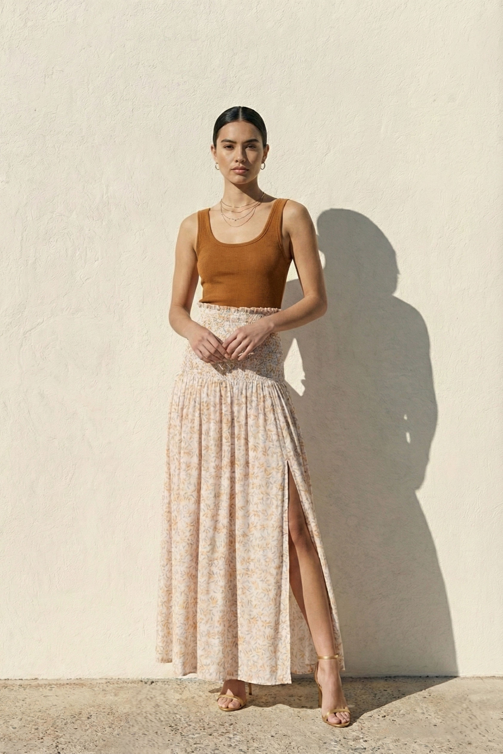 Elka Shirred Maxi Skirt