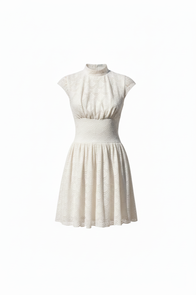 Thumbnail: Lana Mini Dress Cream Lace
