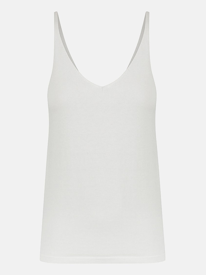 White Knit Cotton Top