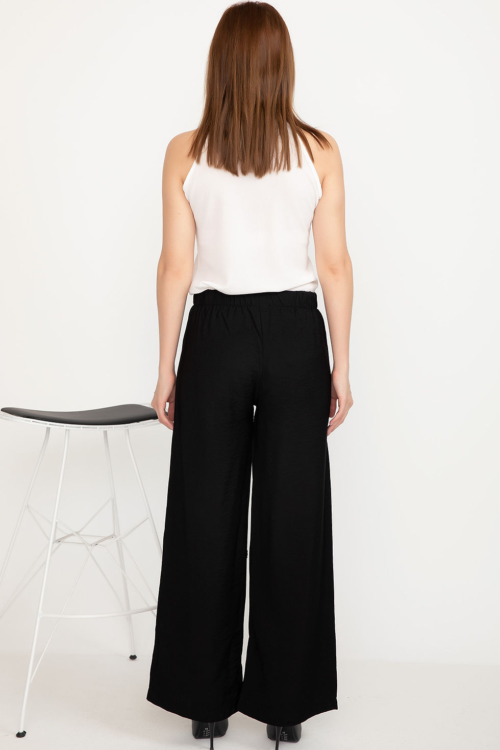 Thumbnail: Wide Waist Trousers with Elastic Waist