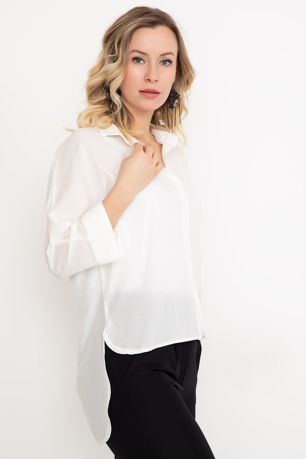 Thumbnail: Patterned Capri Sleeve Shirt