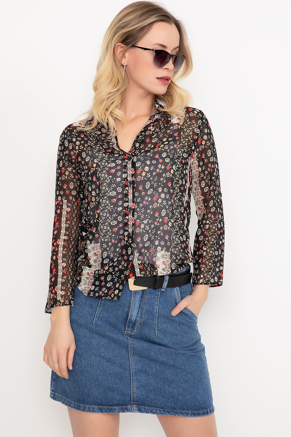 Thumbnail: Patterned Chiffon Shirt