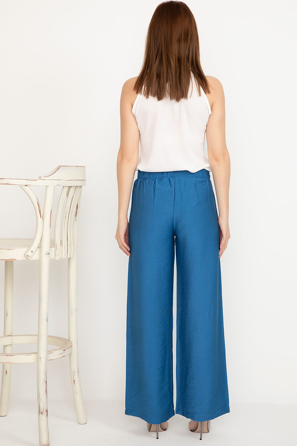 Thumbnail: Wide Waist Trousers with Elastic Waist