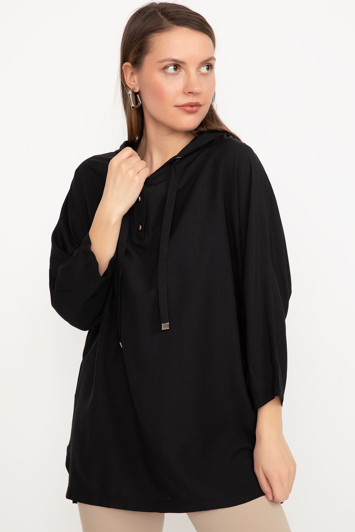 Hooded Collar Corded Shirt