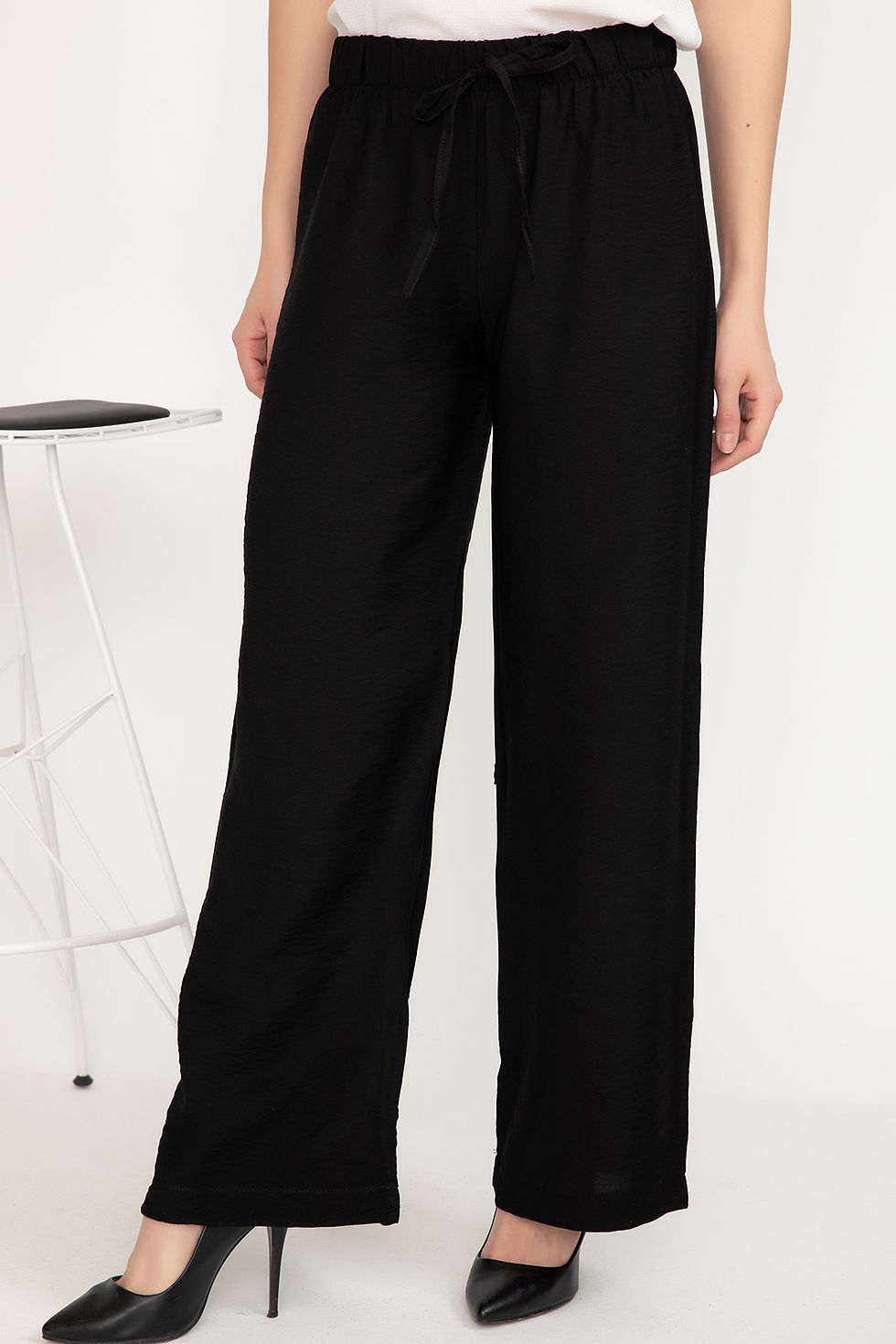 Thumbnail: Wide Waist Trousers with Elastic Waist