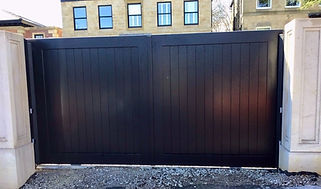 Heavy-duty black, sliding gates