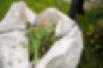 Skip bag in garden