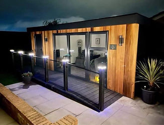 cabin by night