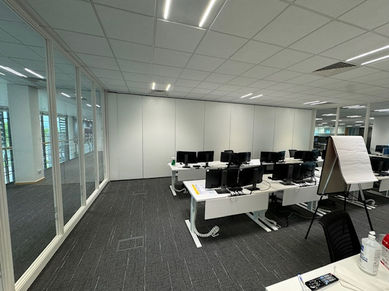 A100 solid movable wall system within a meeting room space