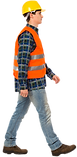 Walking construction worker
