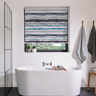 Striped bathroom blinds
